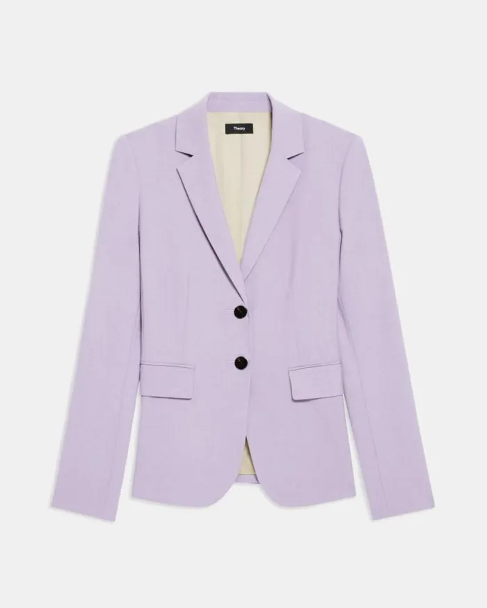 Suits Women Theory Carissa Blazer In Good Wool Lilac Sky