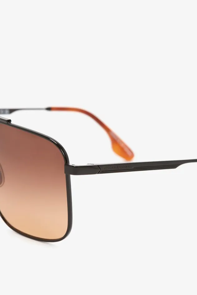 Sunglasses Women Victoria Beckham Double Bridge VLine Navigator In GoldBlackBrown