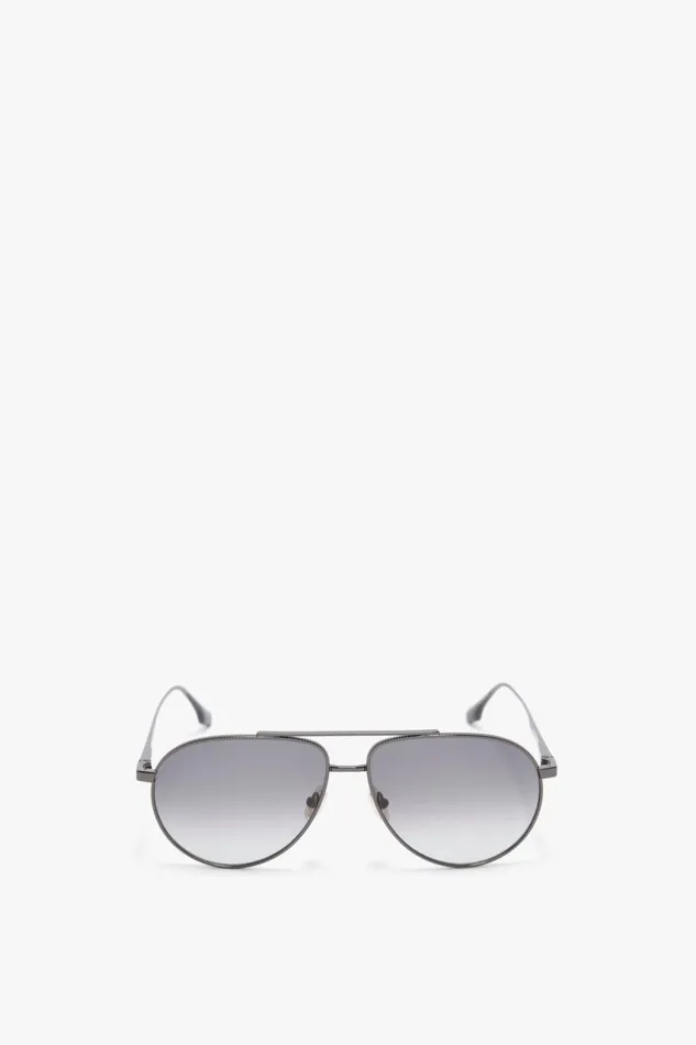 Sunglasses Women Victoria Beckham V Metal Pilot Sunglasses In Grey Gradient