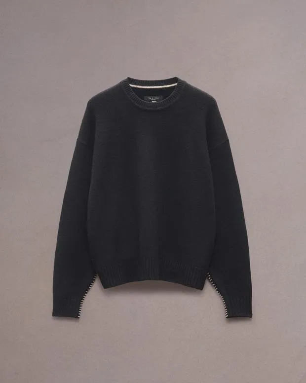 Sweaters Men Rag and Bone Clarkson Wool Sweater Black