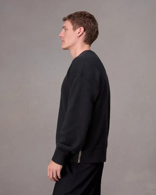 Sweaters Men Rag and Bone Clarkson Wool Sweater Black
