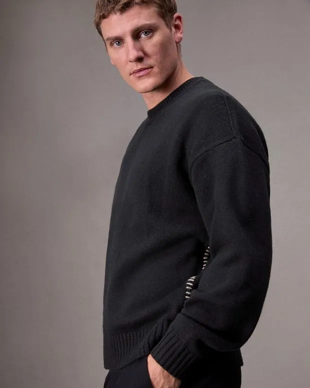 Sweaters Men Rag and Bone Clarkson Wool Sweater Black