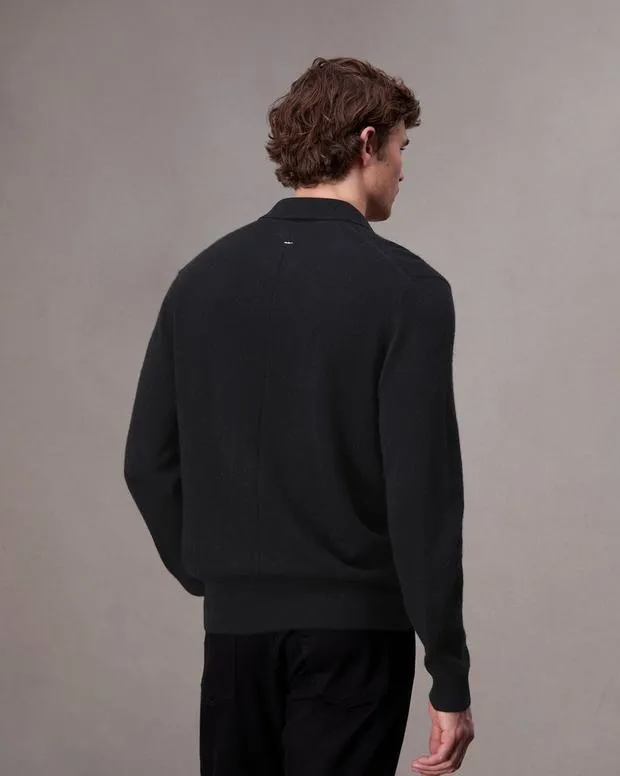 Sweaters Men Rag and Bone Downing Cashmere Polo Black