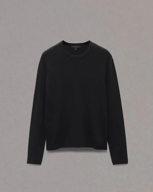 Sweaters Men Rag and Bone Harvey Crew Blackblack