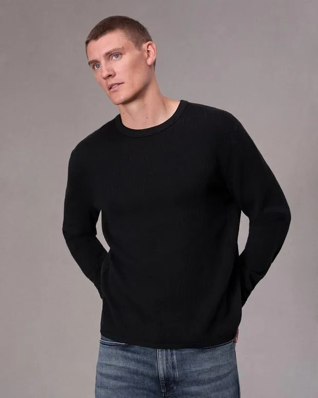 Sweaters Men Rag and Bone Harvey Crew Blackblack