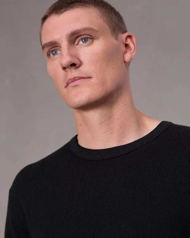 Sweaters Men Rag and Bone Harvey Crew Blackblack