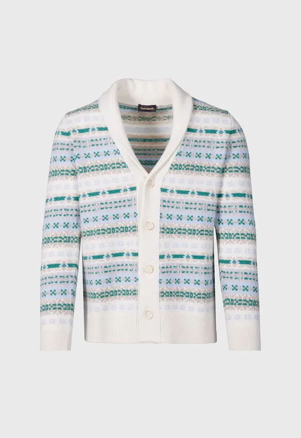 Sweaters Paulstuart Mens Fair Isle Button Front Cardigan Arctic