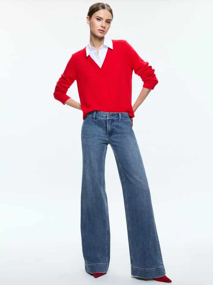 Sweaters Women Alice Olivia Denby Collared Pullover Bright Rubywhite