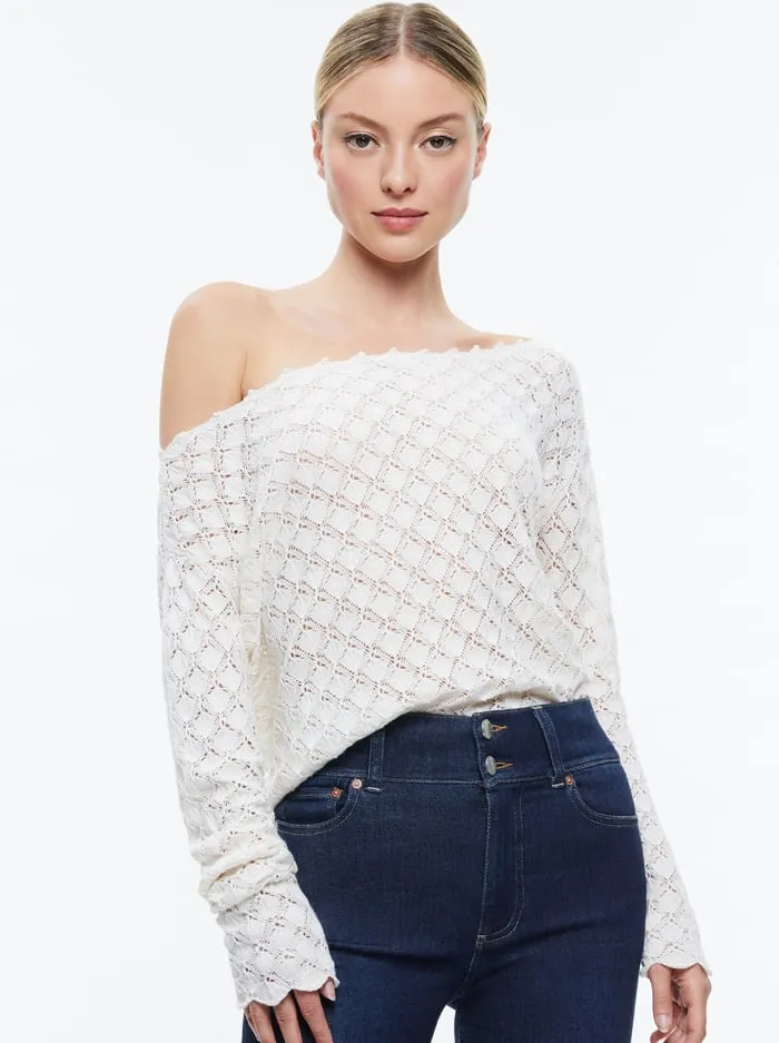 Sweaters Women Alice Olivia Lexie Off The Shoulder Pullover Soft White