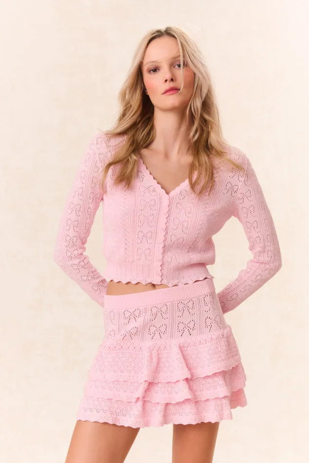 Sweaters Women LoveShackFancy Petra Cardigan Ballerina Pink