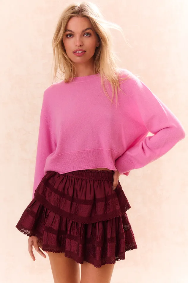 Sweaters Women LoveShackFancy Reynelle Cashmere Pullover Strawberry Sherbet