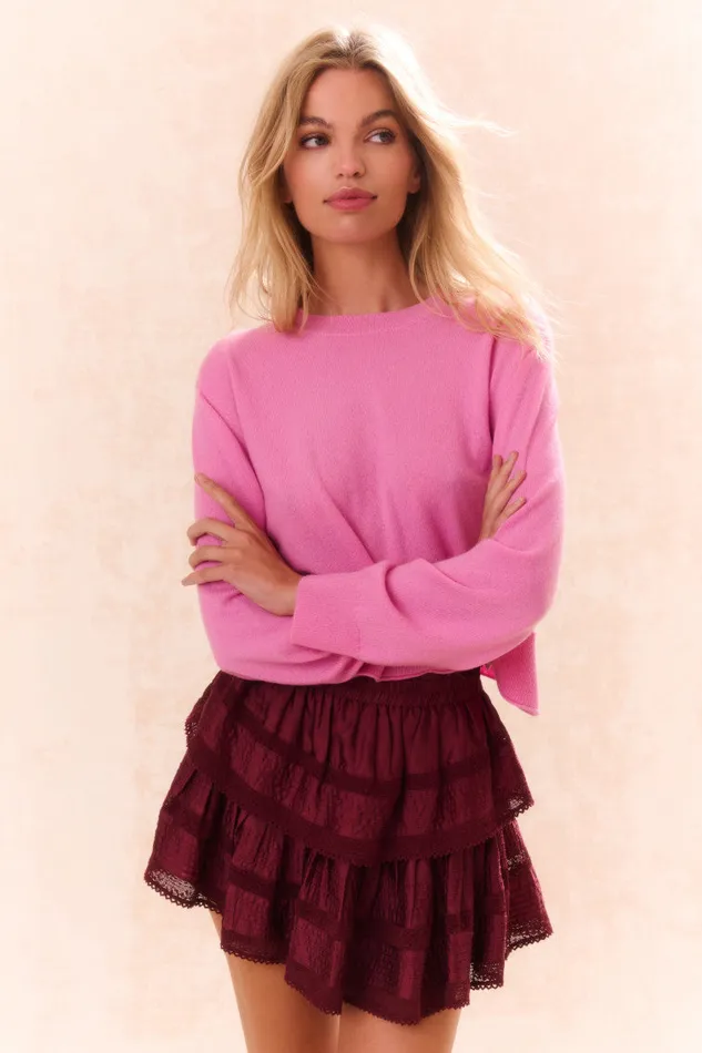 Sweaters Women LoveShackFancy Reynelle Cashmere Pullover Strawberry Sherbet