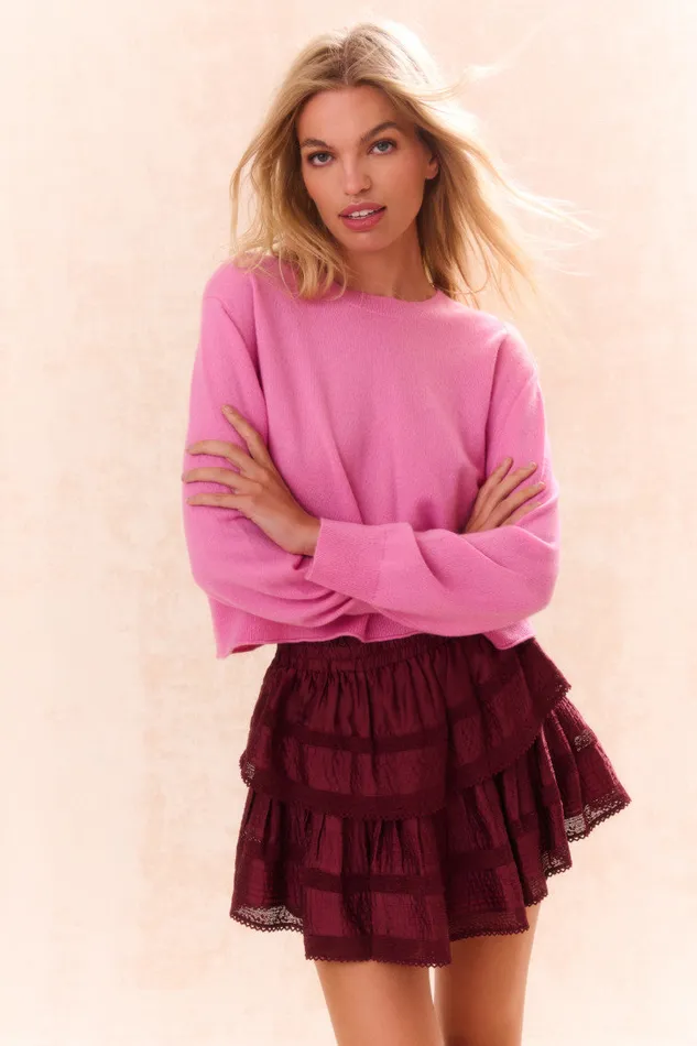 Sweaters Women LoveShackFancy Reynelle Cashmere Pullover Strawberry Sherbet