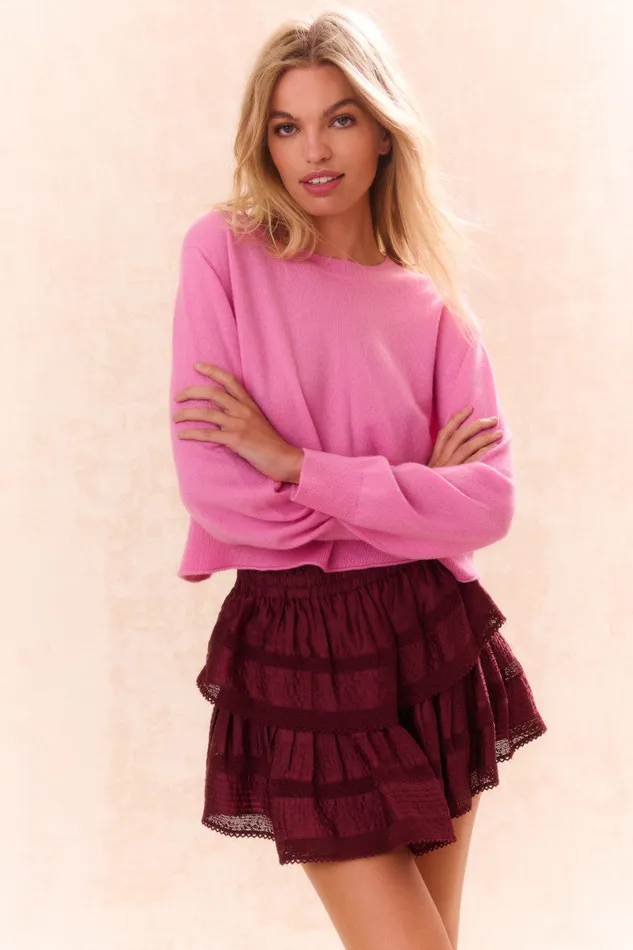 Sweaters Women LoveShackFancy Reynelle Cashmere Pullover Strawberry Sherbet