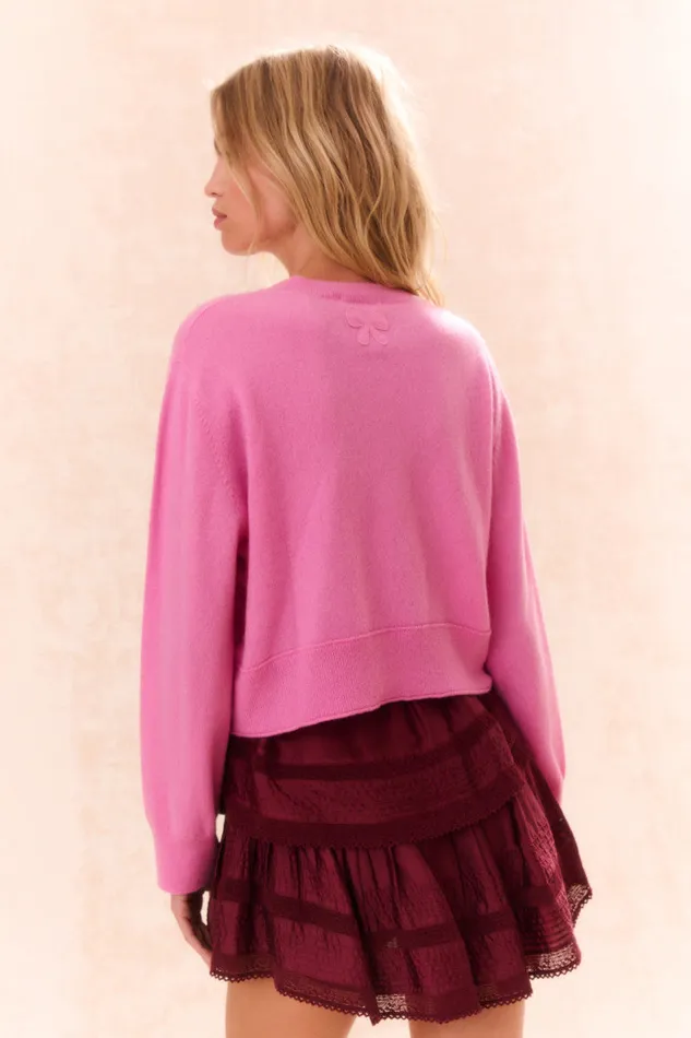 Sweaters Women LoveShackFancy Reynelle Cashmere Pullover Strawberry Sherbet