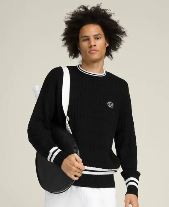 Sweaters Women Wilson Tennis Club Cable Crew Black Sweaters Women Wilson Tennis Club Cable Crew Black