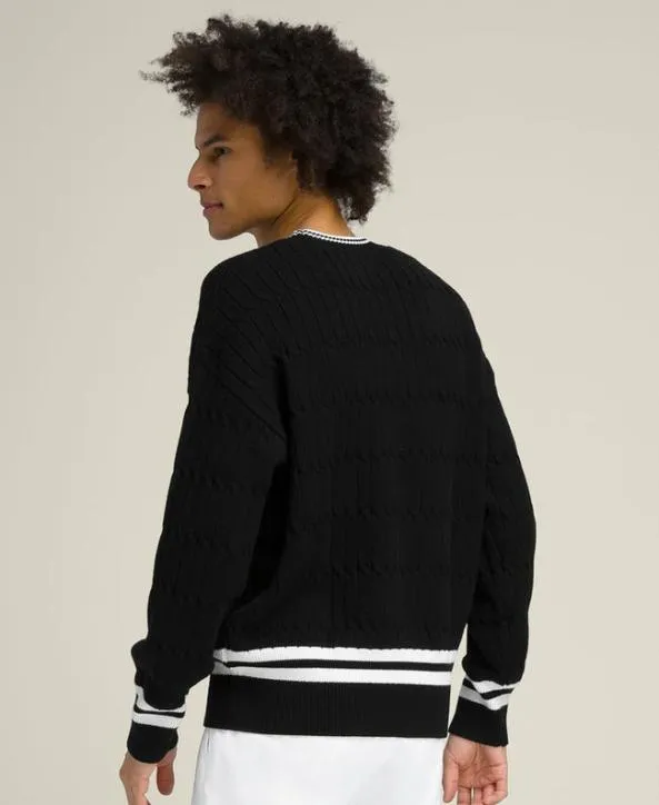 Sweaters Women Wilson Tennis Club Cable Crew Black Sweaters Women Wilson Tennis Club Cable Crew Black