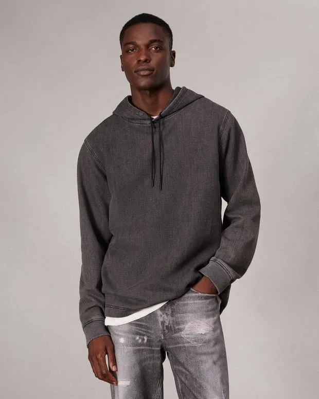 Sweatshirts Men Rag and Bone Rbstride Denim Hoodie Charcoal