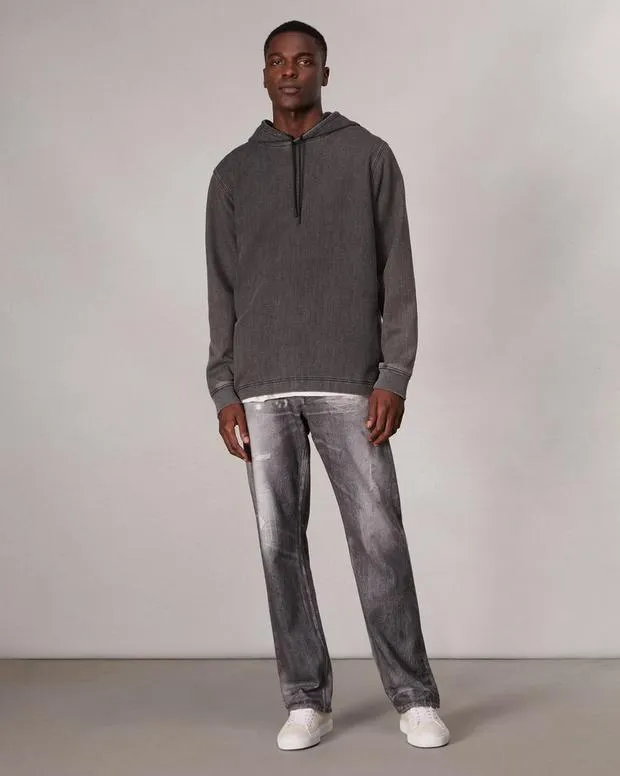 Sweatshirts Men Rag and Bone Rbstride Denim Hoodie Charcoal