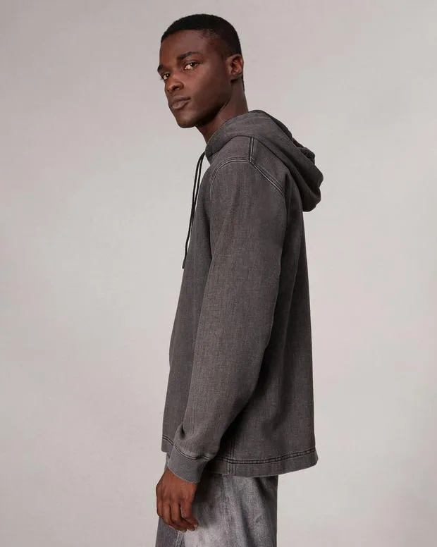 Sweatshirts Men Rag and Bone Rbstride Denim Hoodie Charcoal