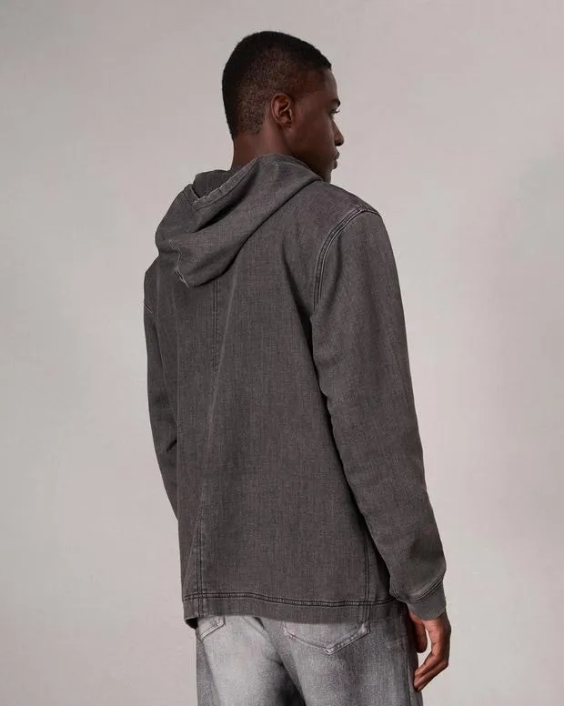 Sweatshirts Men Rag and Bone Rbstride Denim Hoodie Charcoal