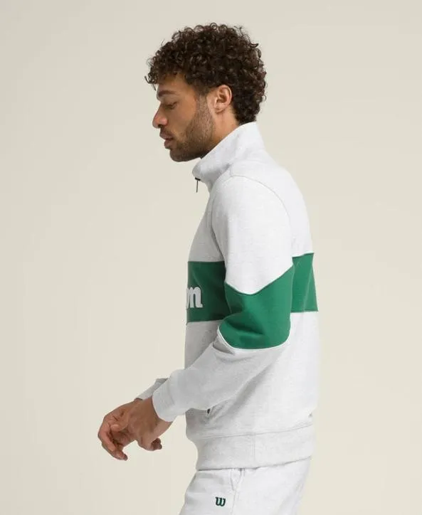 Sweatshirts Men Wilson Parkside HalfZip Pullover Lt Gray Heather Courtside Green Sweatshirts Men Wilson Parkside HalfZip Pullover Lt Gray Heather Courtside Green