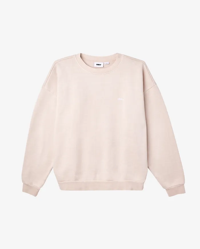 SWEATSHIRTS OBEY Clothing Men LOWERCASE PIGMENT CREWNECK Pigment Clay