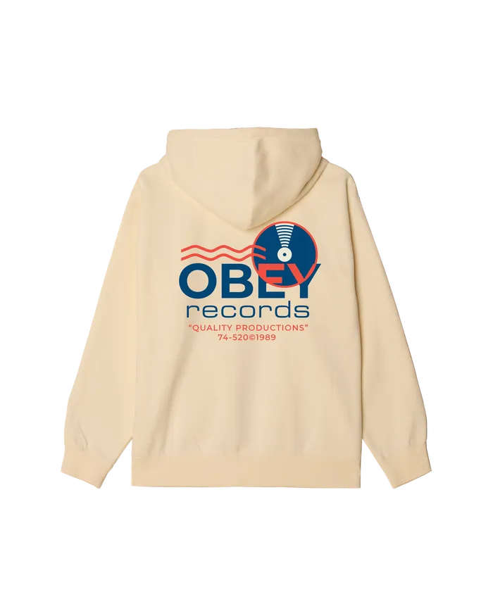 SWEATSHIRTS OBEY RECORDS SOUND WAVES PULLOVER Unbleached 8211 OBEY Clothing Men