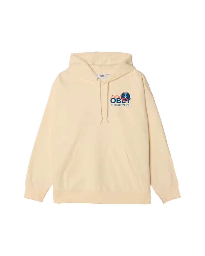 SWEATSHIRTS OBEY RECORDS SOUND WAVES PULLOVER Unbleached 8211 OBEY Clothing Men