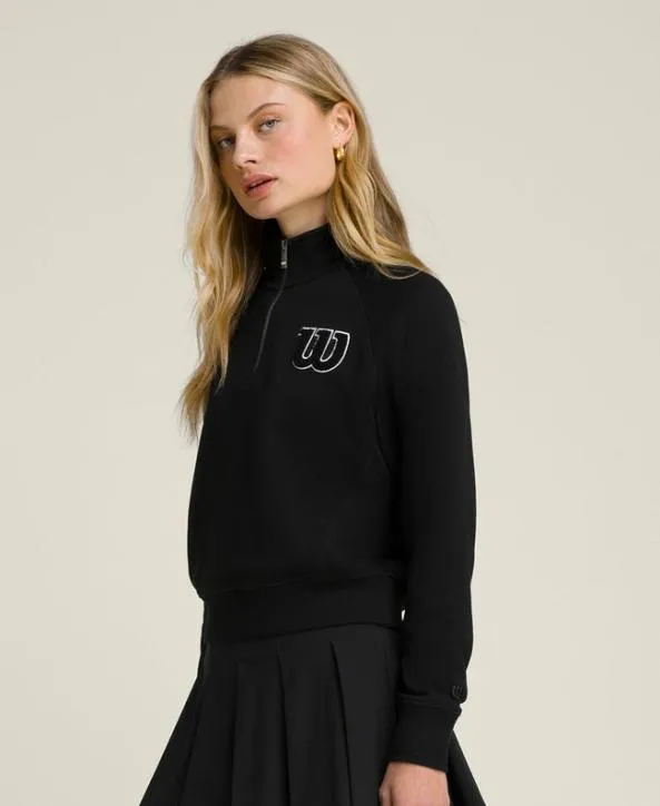 Sweatshirts Women Wilson W Sideline HalfZip Black Sweatshirts Women Wilson W Sideline HalfZip Black