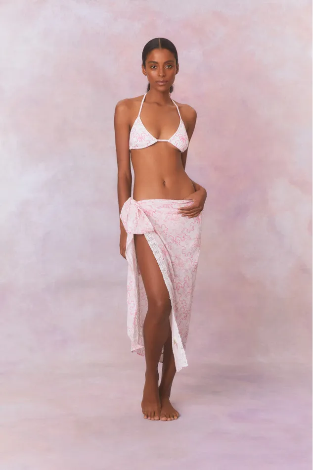 Swim Women LoveShackFancy Emabella Whimsical Bow Pareo Bubblegum Blast Swim Women LoveShackFancy Emabella Whimsical Bow Pareo Bubblegum Blast