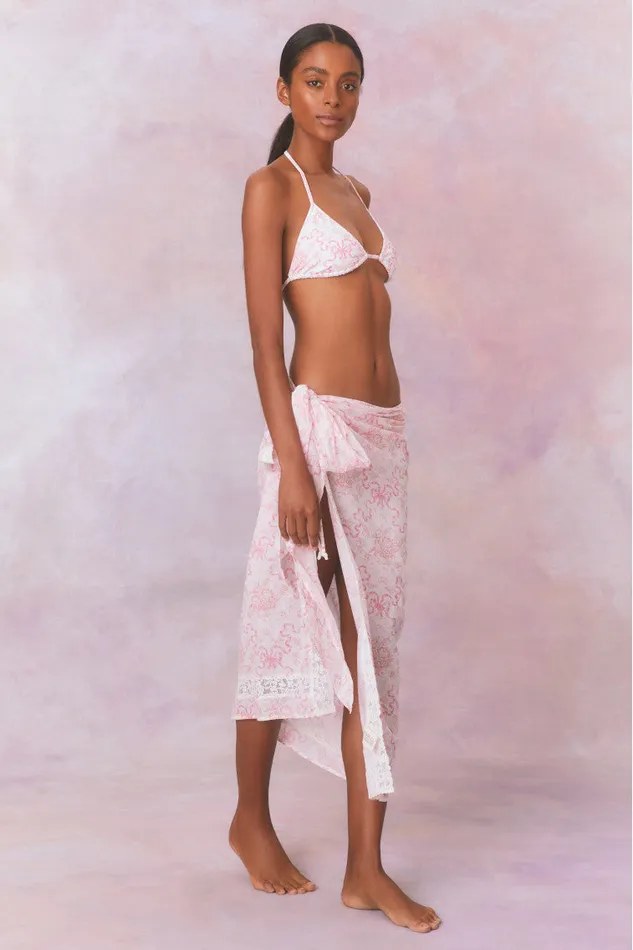 Swim Women LoveShackFancy Emabella Whimsical Bow Pareo Bubblegum Blast Swim Women LoveShackFancy Emabella Whimsical Bow Pareo Bubblegum Blast