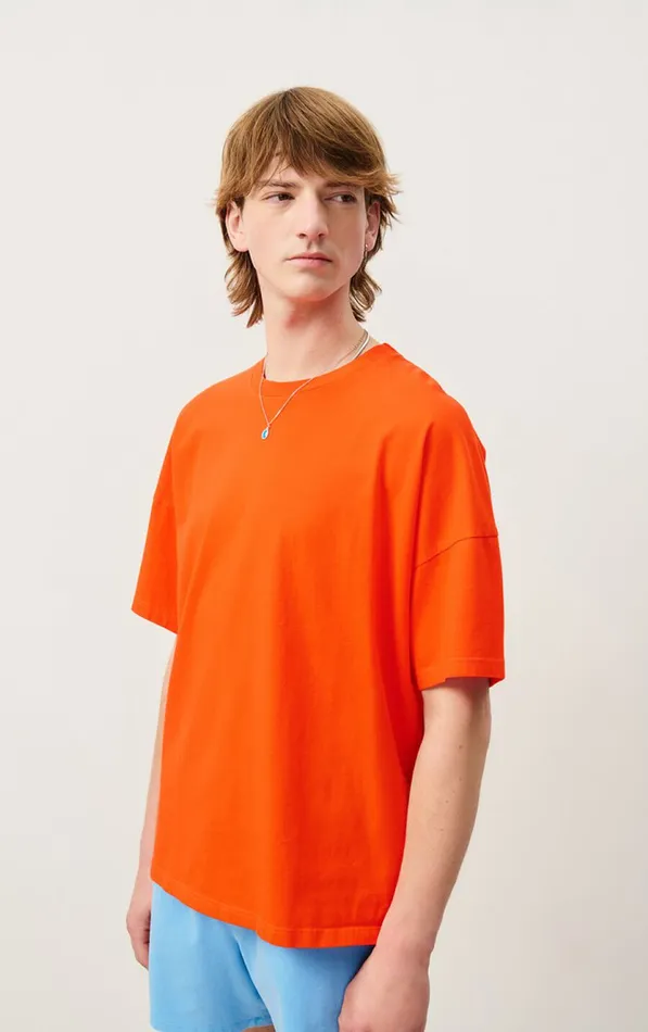 TShirt Fizvalley Orange Vintage Men American Vintage Short Sleeve TShirts