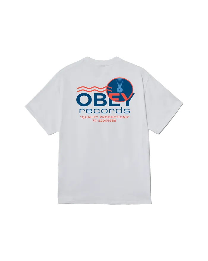 TSHIRTS OBEY RECORDS SOUND WAVES CLASSIC TSHIRT White 8211 OBEY Clothing Men