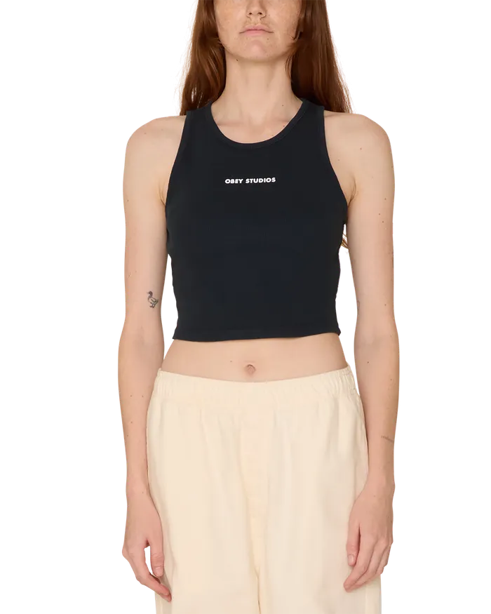 TSHIRTS OBEY STUDIOS MINI BOLD MEGAN TANK Black OBEY Clothing Women