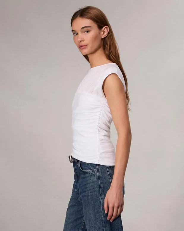 TShirts Women Rag and Bone Mica Banded Cotton Top White
