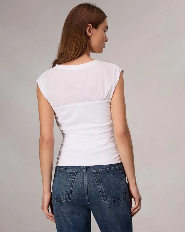 TShirts Women Rag and Bone Mica Banded Cotton Top White