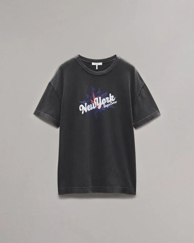 TShirts Women Rag and Bone New York Boyfriend TShirt Black Multi