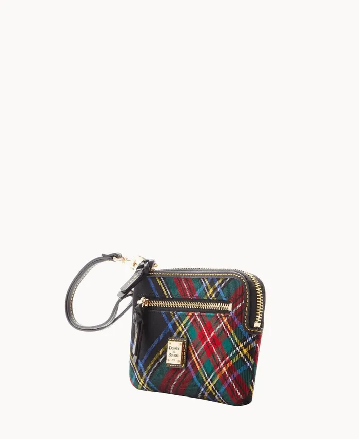 Tartan Zip Around Wristlet Black ManWoman Dooney and Bourke Wallets Tartan Zip Around Wristlet Black ManWoman Dooney and Bourke Wallets