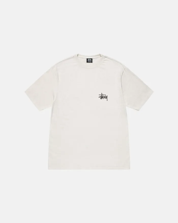 Tees MenWomen Stussy BASIC STSSY TEE PIGMENT DYED Natural