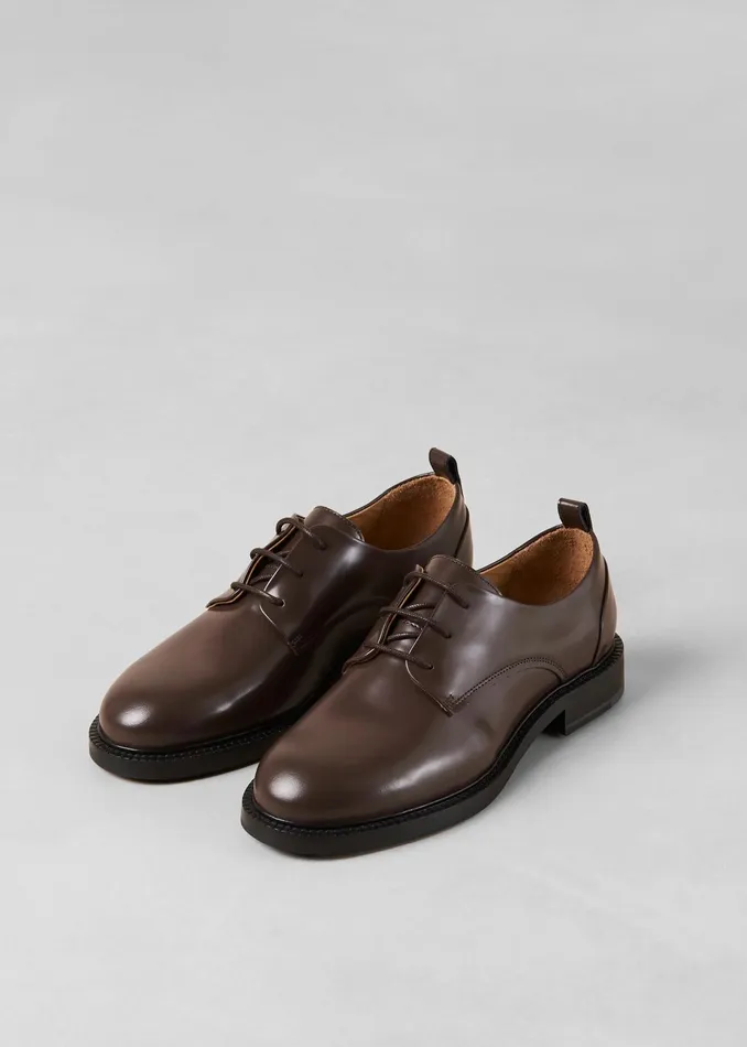 The Frankie Shop Alohas Langston Leather Oxfords 8211 Brown 8211 Women