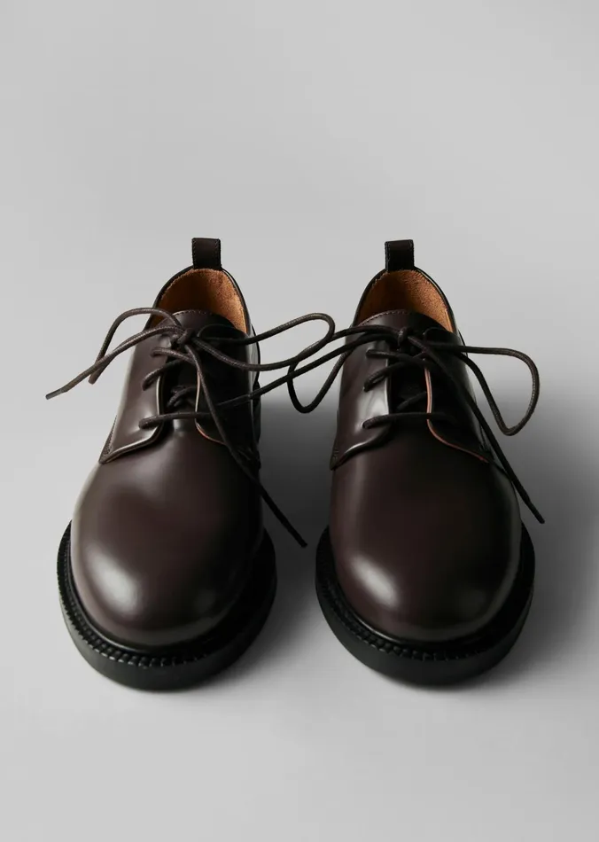 The Frankie Shop Alohas Langston Leather Oxfords 8211 Brown 8211 Women