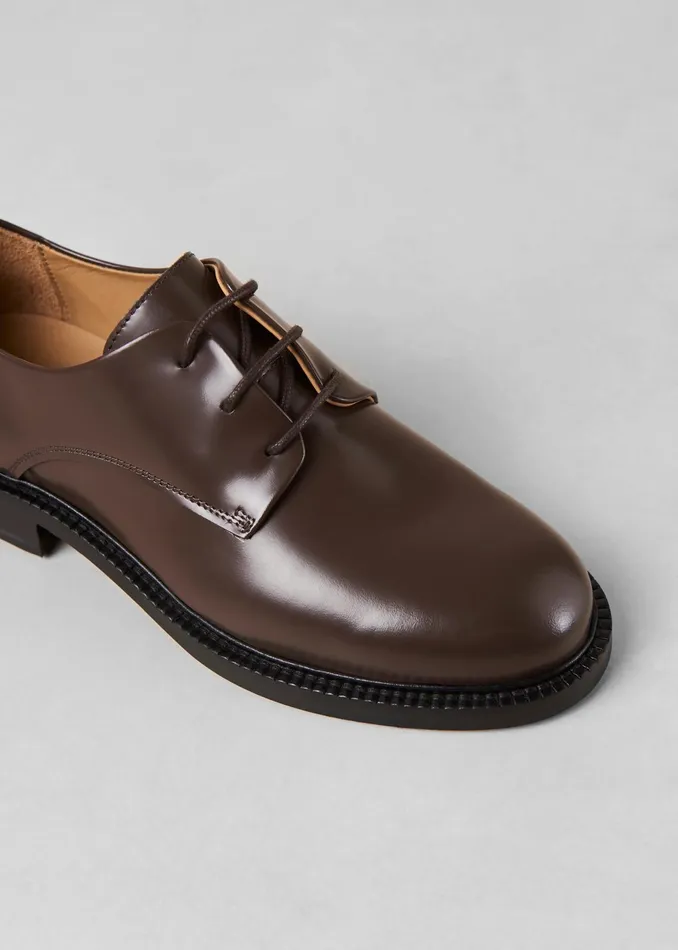 The Frankie Shop Alohas Langston Leather Oxfords 8211 Brown 8211 Women