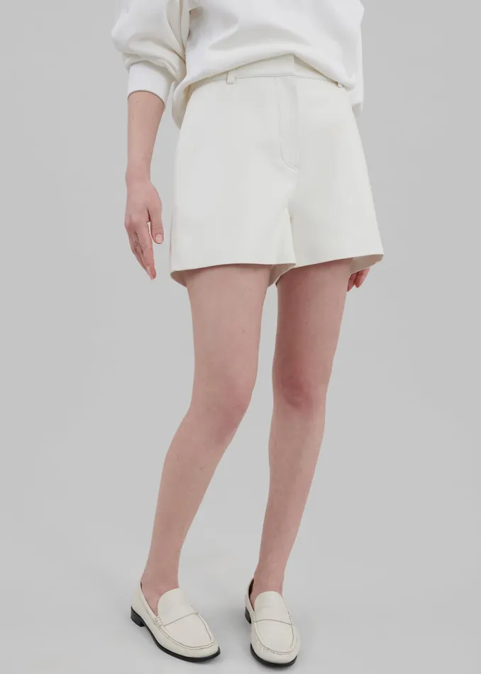 The Frankie Shop Bottoms Cassie Faux Leather Mini Shorts 8211 White 8211 Women