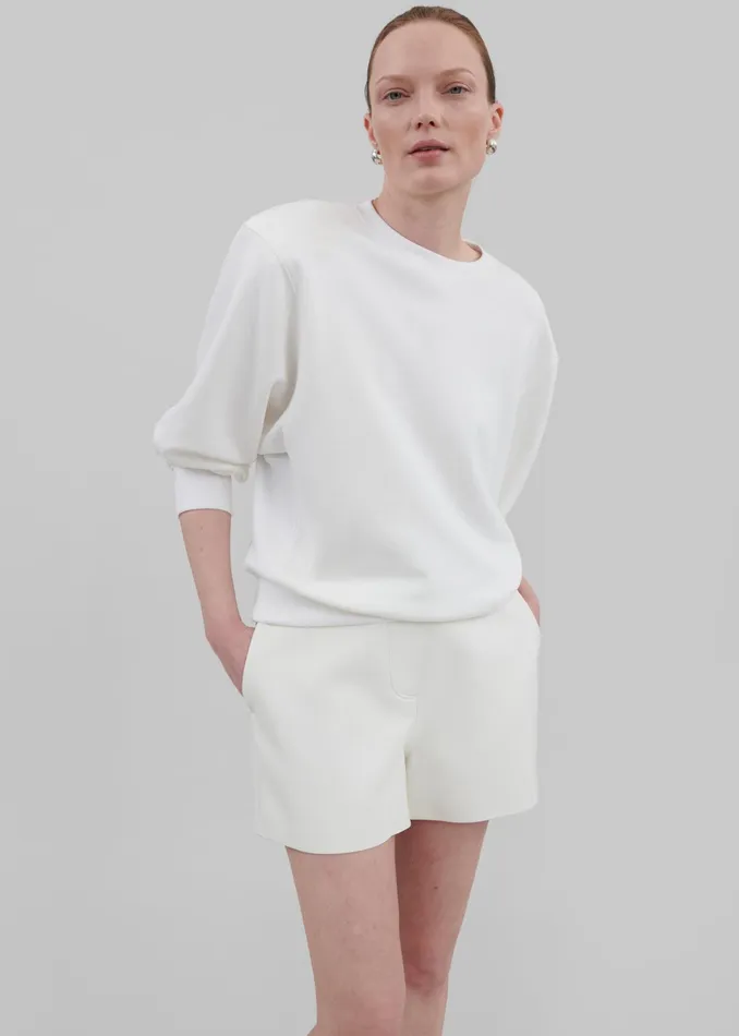 The Frankie Shop Bottoms Cassie Faux Leather Mini Shorts 8211 White 8211 Women