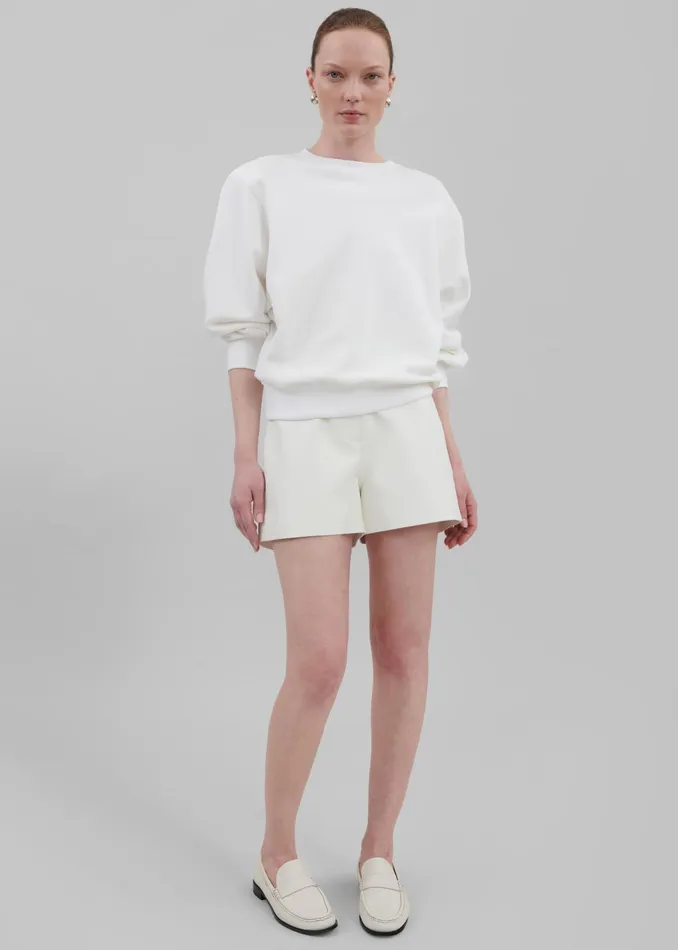 The Frankie Shop Bottoms Cassie Faux Leather Mini Shorts 8211 White 8211 Women