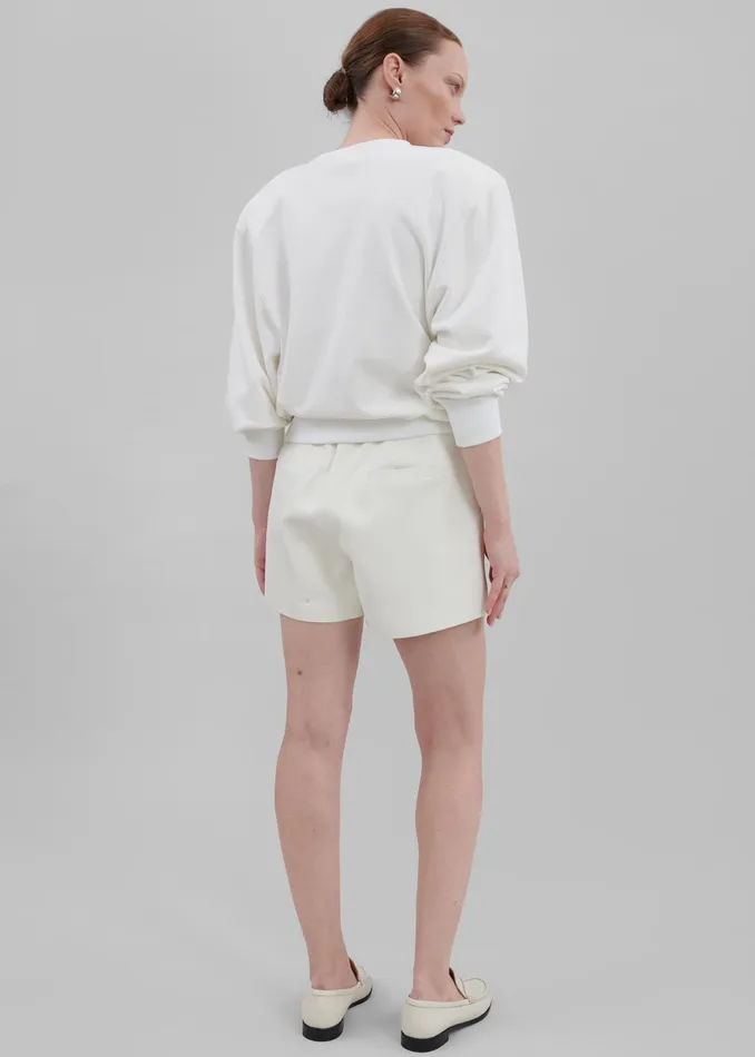 The Frankie Shop Bottoms Cassie Faux Leather Mini Shorts 8211 White 8211 Women