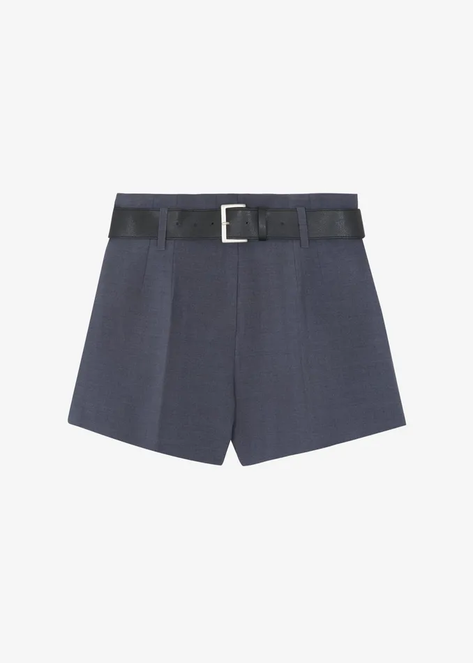 The Frankie Shop Bottoms Chappell Belted Shorts 8211 Grey 8211 Women