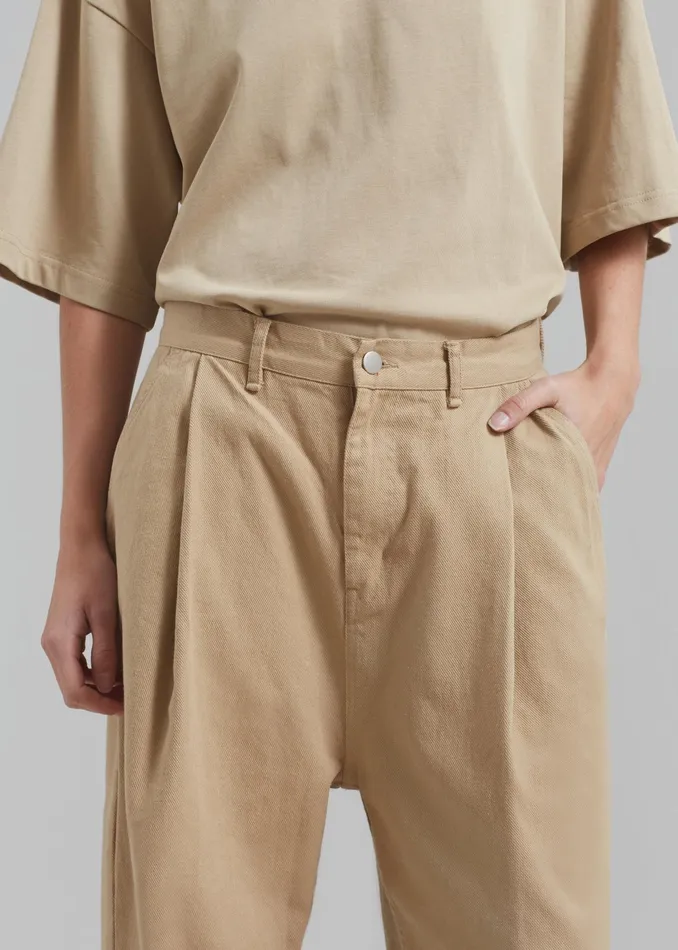 The Frankie Shop Bottoms Drew Denim Pants 8211 Beige 8211 WomenMen