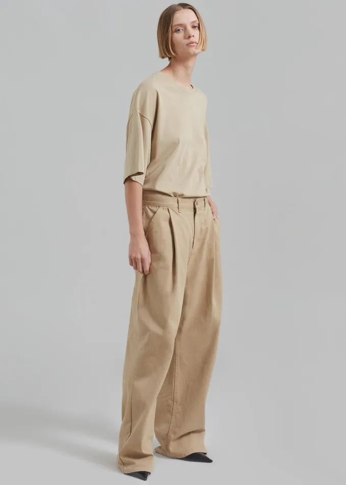 The Frankie Shop Bottoms Drew Denim Pants 8211 Beige 8211 WomenMen